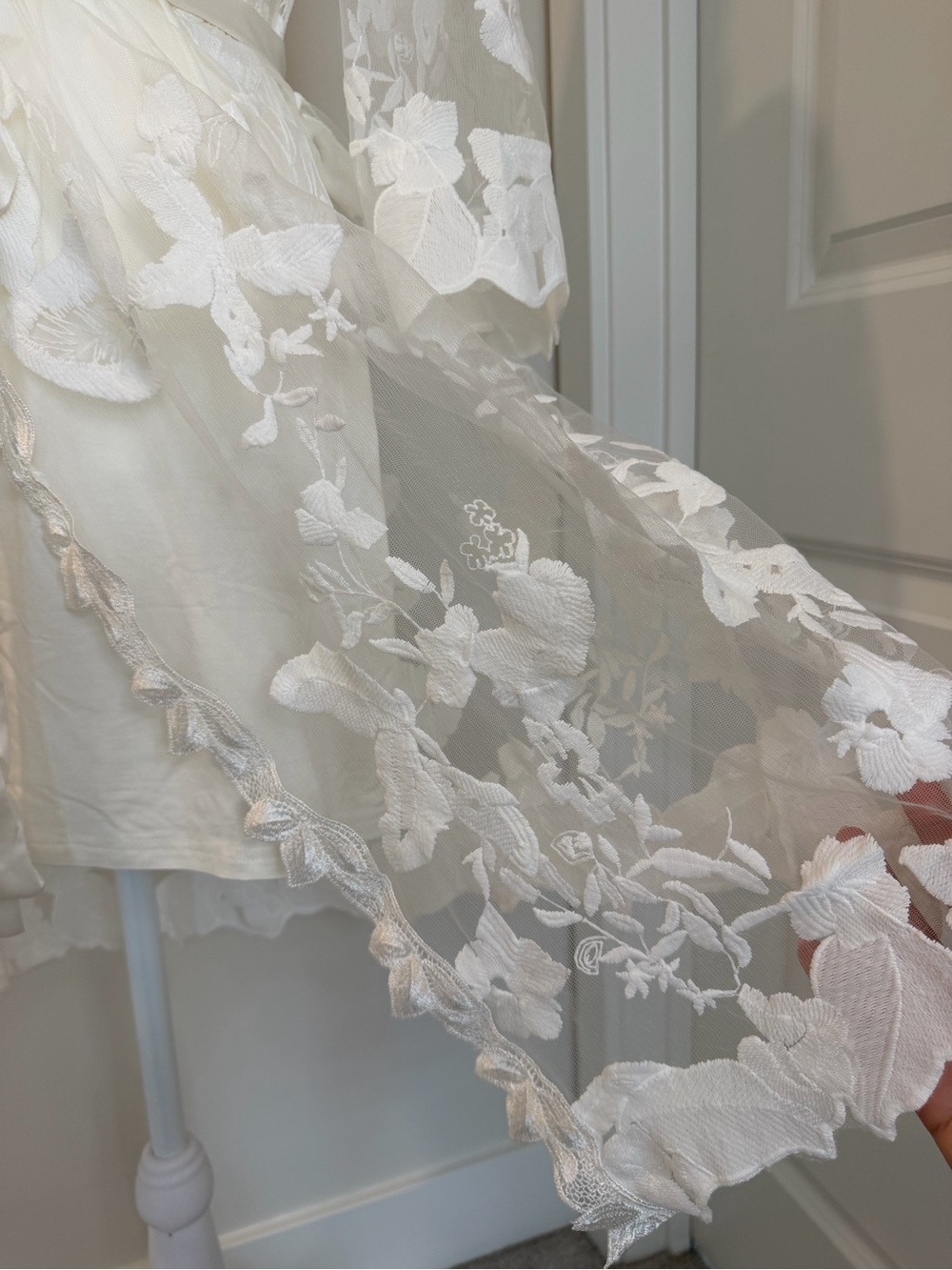 White Lace Sheer Robe - Picture 7 of 13